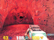 Артефакты на сложных поверхностях в «Quake 3» (очевидные проблемы с Z-буфером).