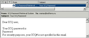 Рис. 8. ICQ быстро пришлет ваш пароль.