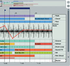 5. Фрагменты окон аранжировки и сессии в Ableton Live