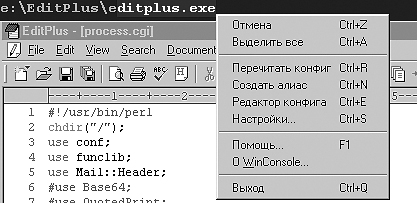Рис. 4. Так выглядит командная строка WinConsole. Много места на экране не займет, к тому же убирается автоматически после выполнения команды.