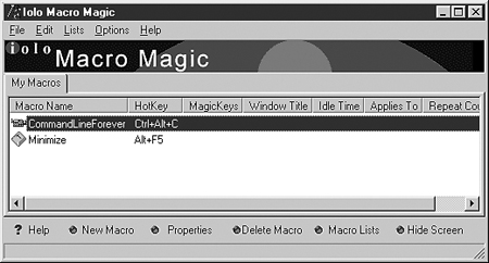 Рис. 6. Главное окно Macro Magic — список макросов.