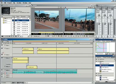 Рис. 1 (в). Окна монтажных программ: Adobe Premiere 6.0.