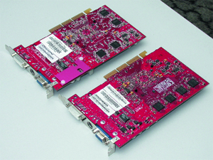 Карты, маркируемые как Radeon 9700 и 9500, очень похожи, и иногда даже удается переделать младшую в страшую.