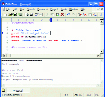 Вверху — код простого тестового Perl-скрипта, внизу — результат его работы (редактор EditPlus 2).