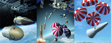  Пилотируемый корабль-исследователь (CEV), по версии Lockheed Martin (www.ast.lmco.com/cev/images).