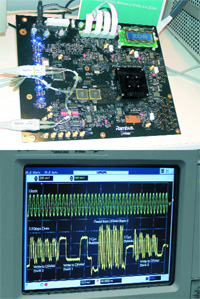 Рис. 5. Первая демонстрация работы XDR. Память от Toshiba, чипсет от Rambus, 3,2 ГГц.