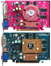 Видеокарты MSI PCX5750 и Gigabyte GV-NX57128D для шины PCI Express x16.