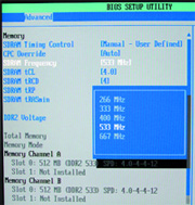 Настройка частоты памяти (при FSB 800 МГц) в BIOS Setup платы Intel D925XCV.