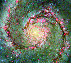 ��������� ��������� (m51A, ngc5194), ��������� ������ ����, ���������� ~23 ���. �������� ���. ������ hst